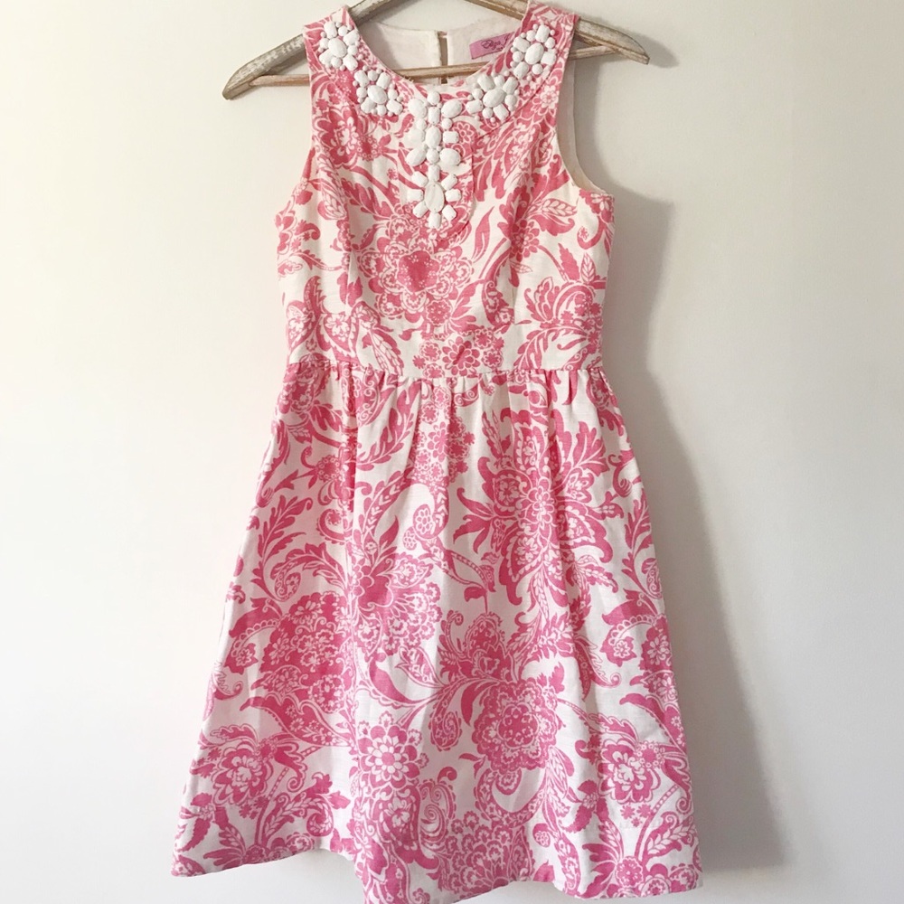 Eliza J Pink and White Floral Midi Dress